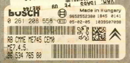 BOSCH ME7.4.5 0261208558 PSA 9653476580 EEPROM 95320