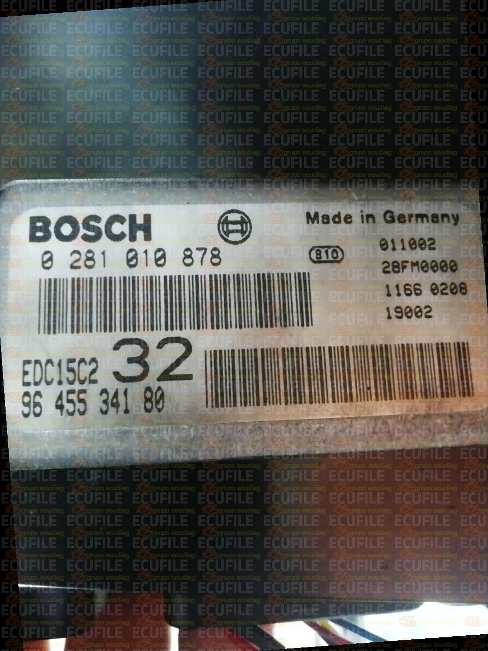 BOSCH EDC15C2-10.1 0281010878 PEUGEOT 406 2.2 HDI 133HP 9645534180 1037353777