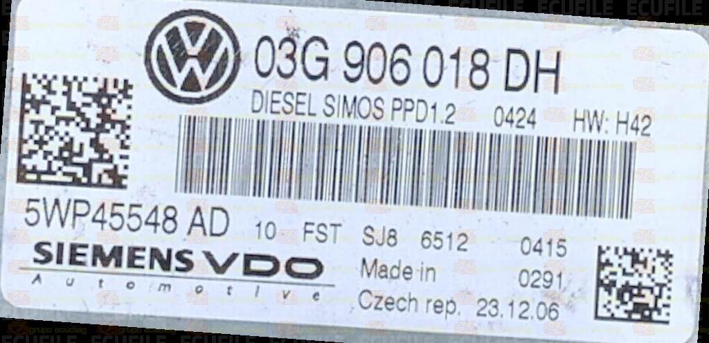 SIEMENS VDO SIMOS PPD1.2 5WP45548AD AUDI A3 II 2.0 TDI 170HP 03G906018DH SN100K5400000 - 0424