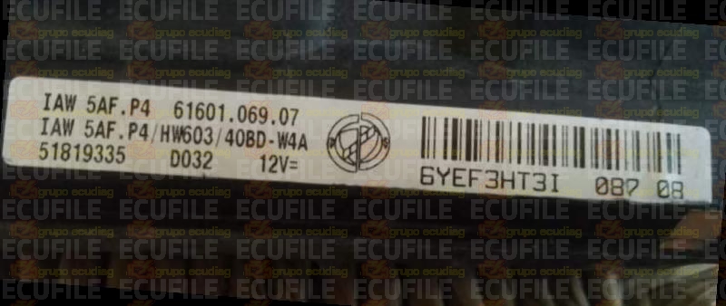 MAGNETI MARELLI IAW 5AF.P4 61601.069.07 FIAT 51819335 HW603 EEPROM 95160