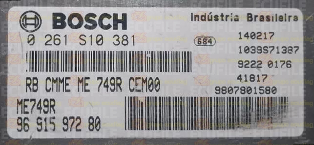 BOSCH ME7.4.9R 0261S10381 PSA 9691597280 EEPROM 95320