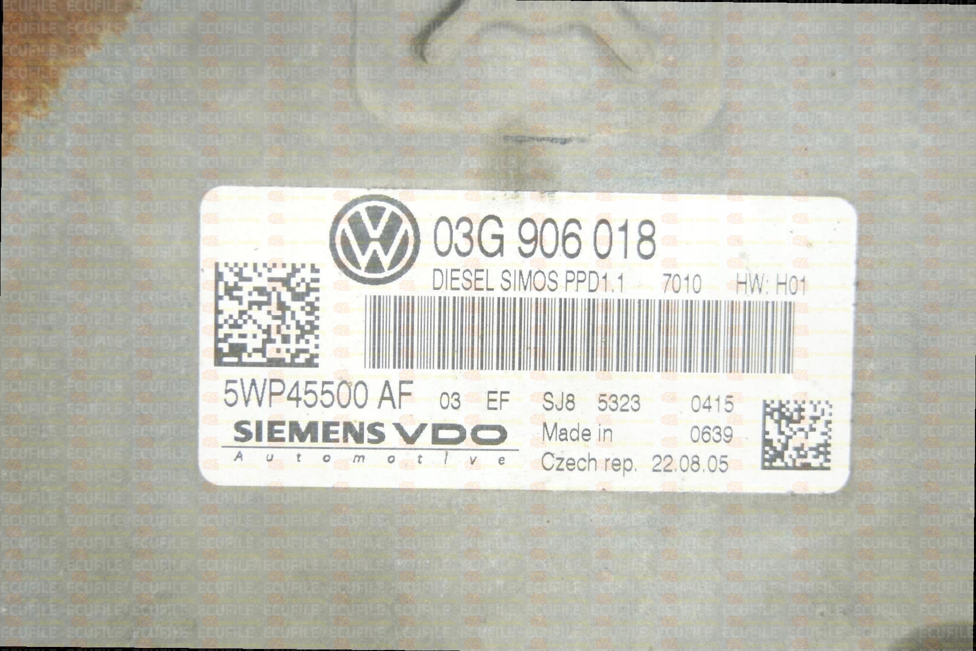 SIEMENS VDO SIMOS PPD1.1 5WP45500AF VOLKSWAGEN PASSAT VI 2.0 TDI 140HP 03G906018 SN000F7100000-7010