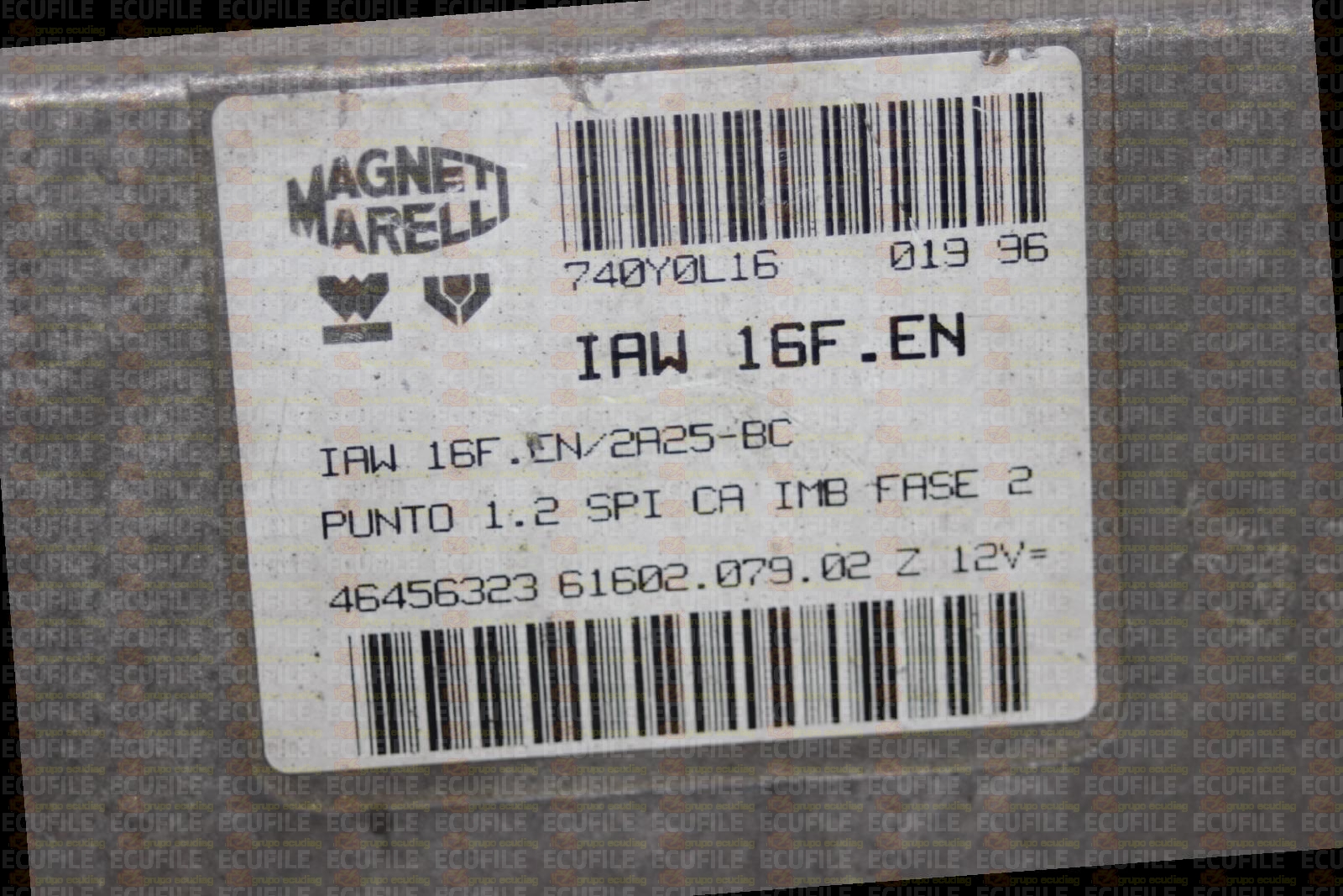 MAGNETI MARELLI IAW 16F.EN 61602.079.02 FIAT PUNTO 1.2i 46456323 EEPROM MC68HC11F1