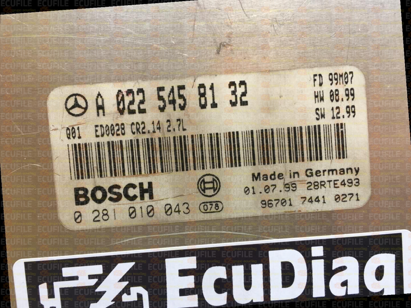 BOSCH EDC15C6-4.14 0281010043 MERCEDES W210 E270 II 2.7 CDI 170HP A0225458132 1037351062