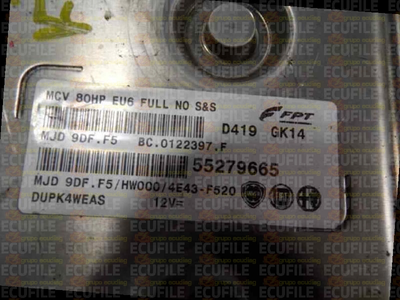 MAGNETI MARELLI MJD 9DF.F5 BC.0122397.F FIAT FIORINO III QUBO CITROEN NEMO I PEUGEOT BIPPER 1.3 JTD HDI 80HP 55279665 HW000 EEPROM 95128