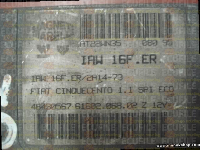 MAGNETI MARELLI IAW 16F.ER 61602.068.02 FIAT 500 CINQUECENTO 1.1i 46430567 EEPROM MC68HC11F1