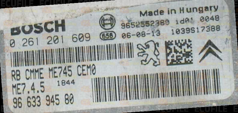 BOSCH ME7.4.5 0261201609 PSA 9663394580 EEPROM 95320