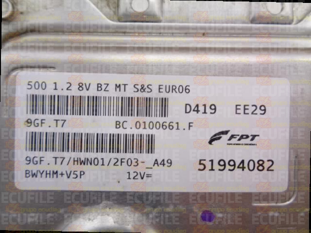 MAGNETI MARELLI 9GF.T7 BC.0100661.F FIAT 500 1.2 51994082 HWN01 EEPROM 95640