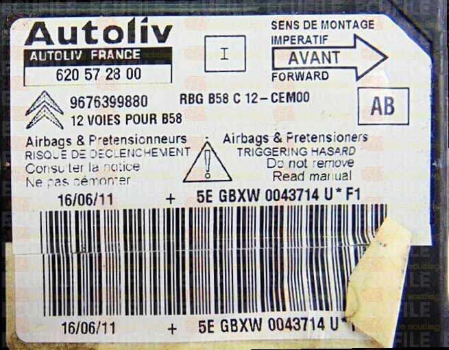 AUTOLIV 620572800 CITROEN C4 9676399880 AB EEPROM 95320