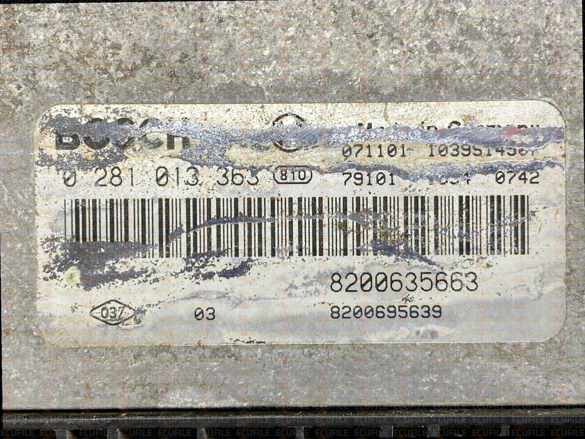 BOSCH EDC16C36-3.1 0281013363 RENAULT TRAFIC II 2.5 DCI 150HP 8200635663 8200695639 1037388105 - 8200797178