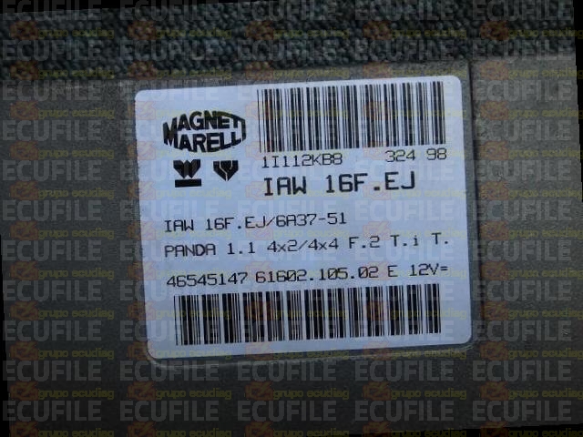 MAGNETI MARELLI IAW 16F.EJ 61602.105.02 FIAT PANDA 1.1i 46545147 EEPROM MC68HC11F1