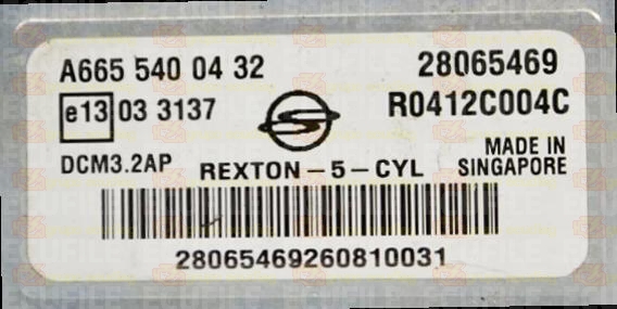 DELPHI DCM3.2AP R0412C004C 28065469 SSANGYONG REXTON I 2.7 XDI 186HP A6655400432 EEPROM 95320