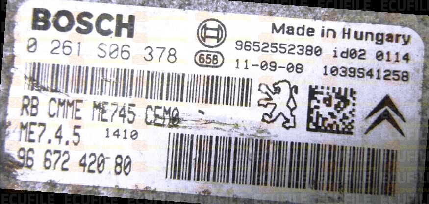 BOSCH ME7.4.5 0261S06378 PSA 9667242080 EEPROM 95320
