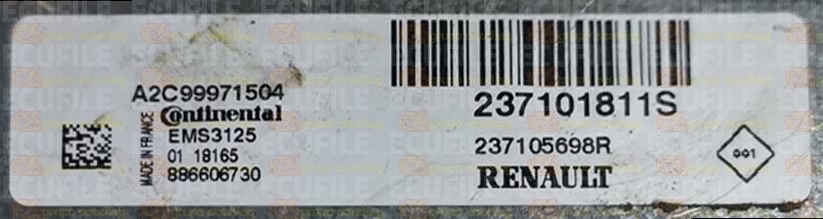 CONTINENTAL EMS3125 A2C99971504 RENAULT DACIA 237105698R 237101811S 