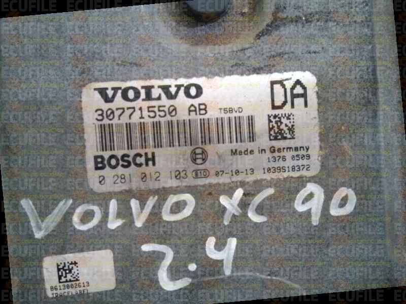 BOSCH EDC16C31-6.1 0281012103 VOLVO XC90 I 2.4 D5 185HP 30729826A DA 1037512763