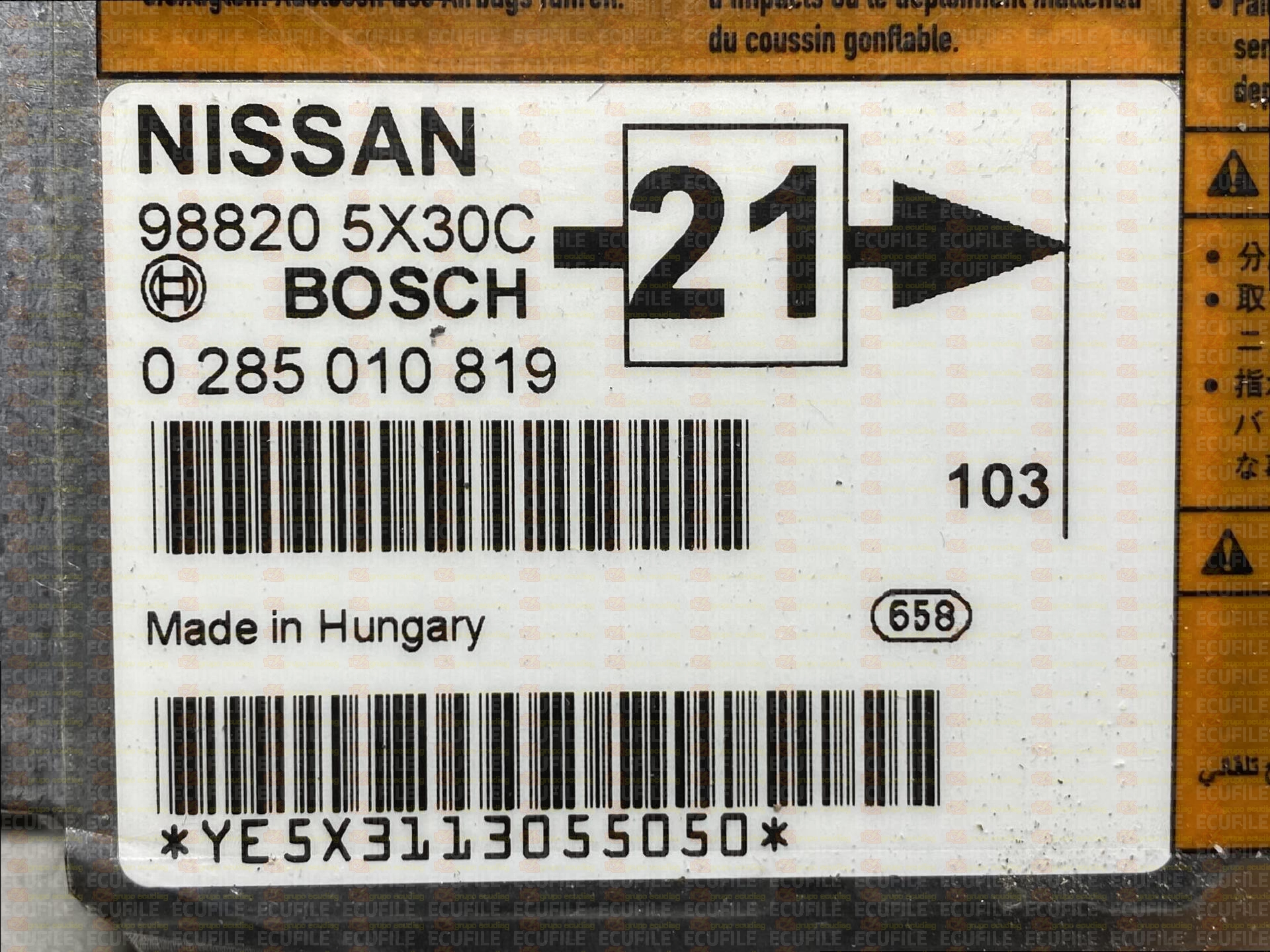 BOSCH AB8 0285010819 NISSAN PATHFINDER 988205X30C 21