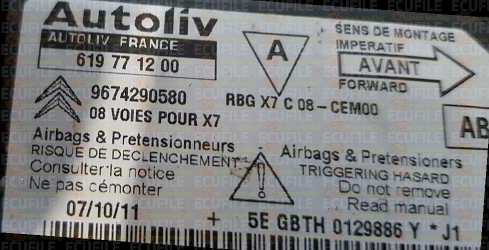 AUTOLIV 619771200 CITROEN C5 9674290580 AB EEPROM 95320