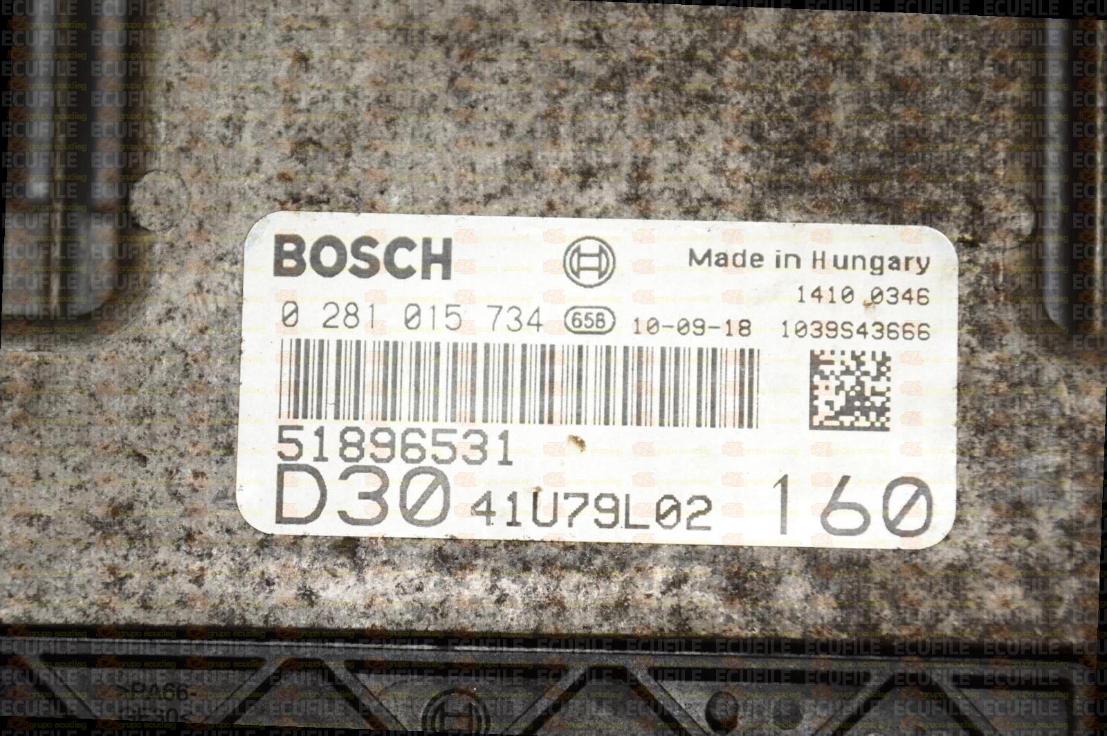 BOSCH EDC16C39-5.A7 0281015734 FIAT DUCATO CITROEN JUMPER PEUGEOT BOXER 3.0 JTD HDI 160HP 51836090 1037399693