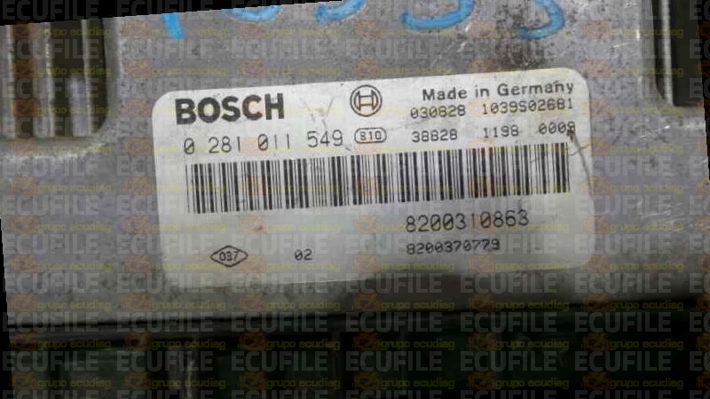 BOSCH EDC16C3-10.22 0281011549 RENAULT MEGANE II SCENIC 1.9 DCI 120HP 8200310863 8200370779 1037368734