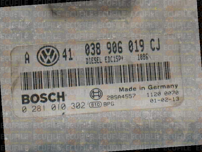 BOSCH EDC15P+22.3.2 0281010302 VOLKSWAGEN GOLF IV 1.9 TDI 115HP 038906019CJ 1037354461