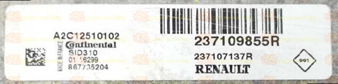 CONTINENTAL SID310 A2C12510102 RENAULT DACIA 237107137R 237109855R 