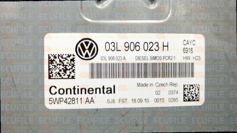 CONTINENTAL SIMOS PCR2.1 5WP42811AA VOLKSWAGEN GOLF VI 1.6 TDI 105HP 03L906023A 03L906023H SM2F0K3000000-6916