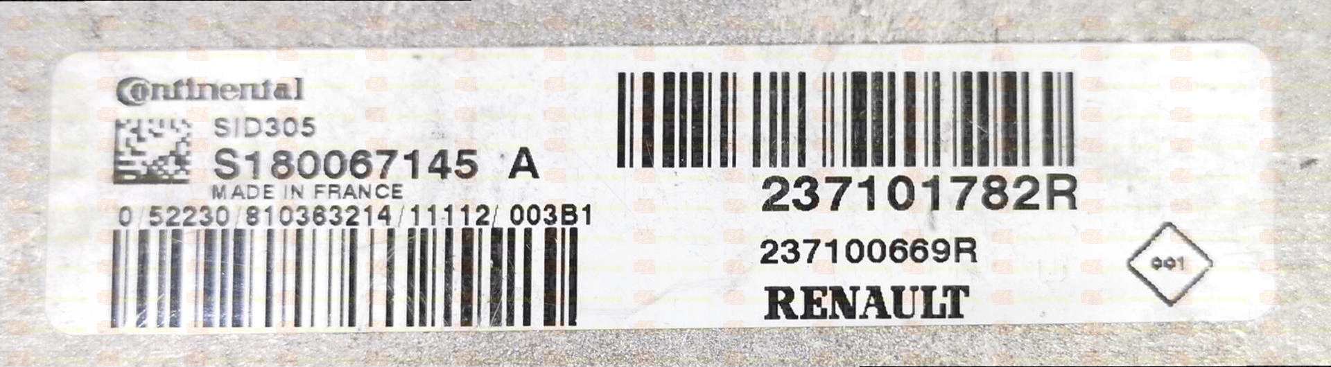 CONTINENTAL SID305 S180067145A RENAULT DACIA 237100669R 237101782R FLASH TC1766