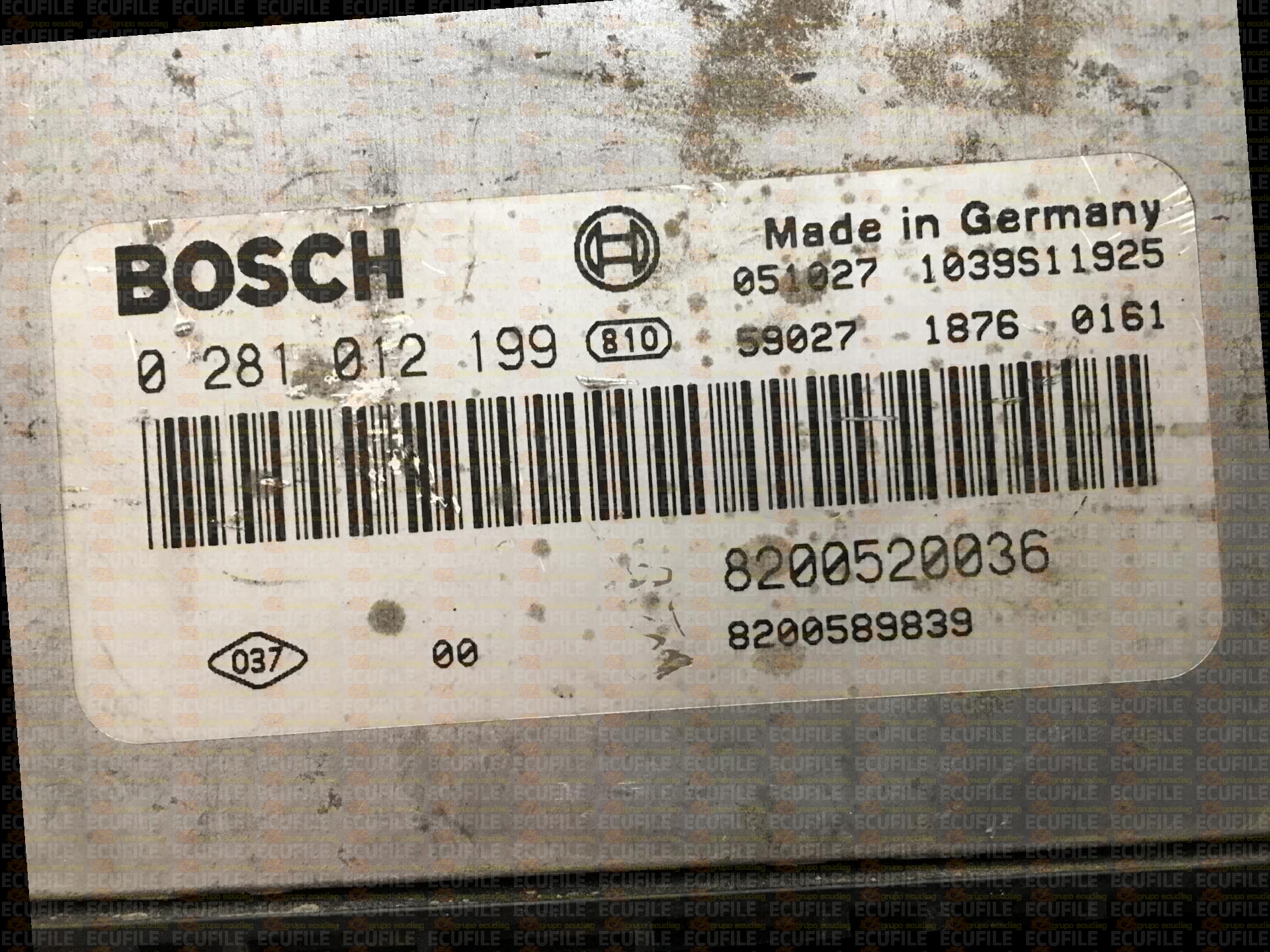 BOSCH EDC16CP33-6.1 0281012199 RENAULT LAGUNA II 2.0 DCI 150HP 8200520036 8200589839 1037377545-8200823468