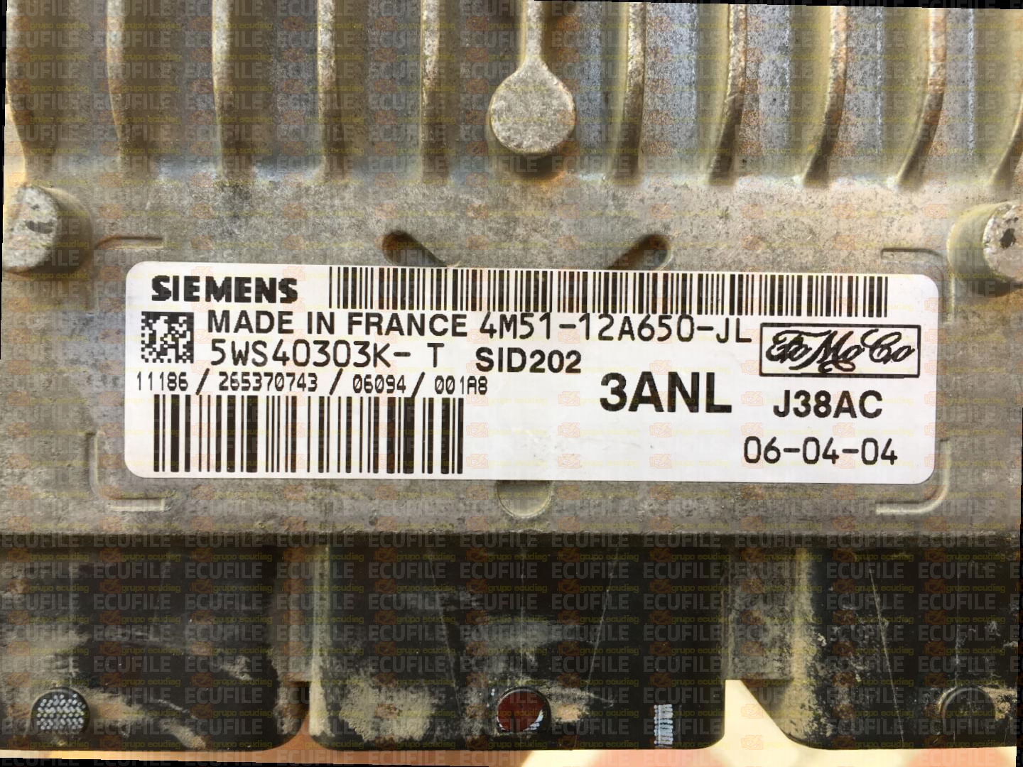 SIEMENS SID202 5WS40303K-T FORD FOCUS 1.8 TDCI 115CV 4M51-12A650-JL 3ANL FR07063000000