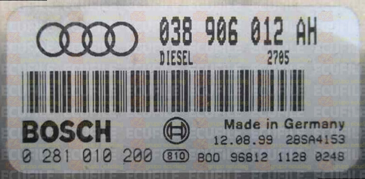 BOSCH EDC15VM+2.V1 0281010200 AUDI A4 I 1.9 TDI 110HP 038906012AH 1037352636 - 2827
