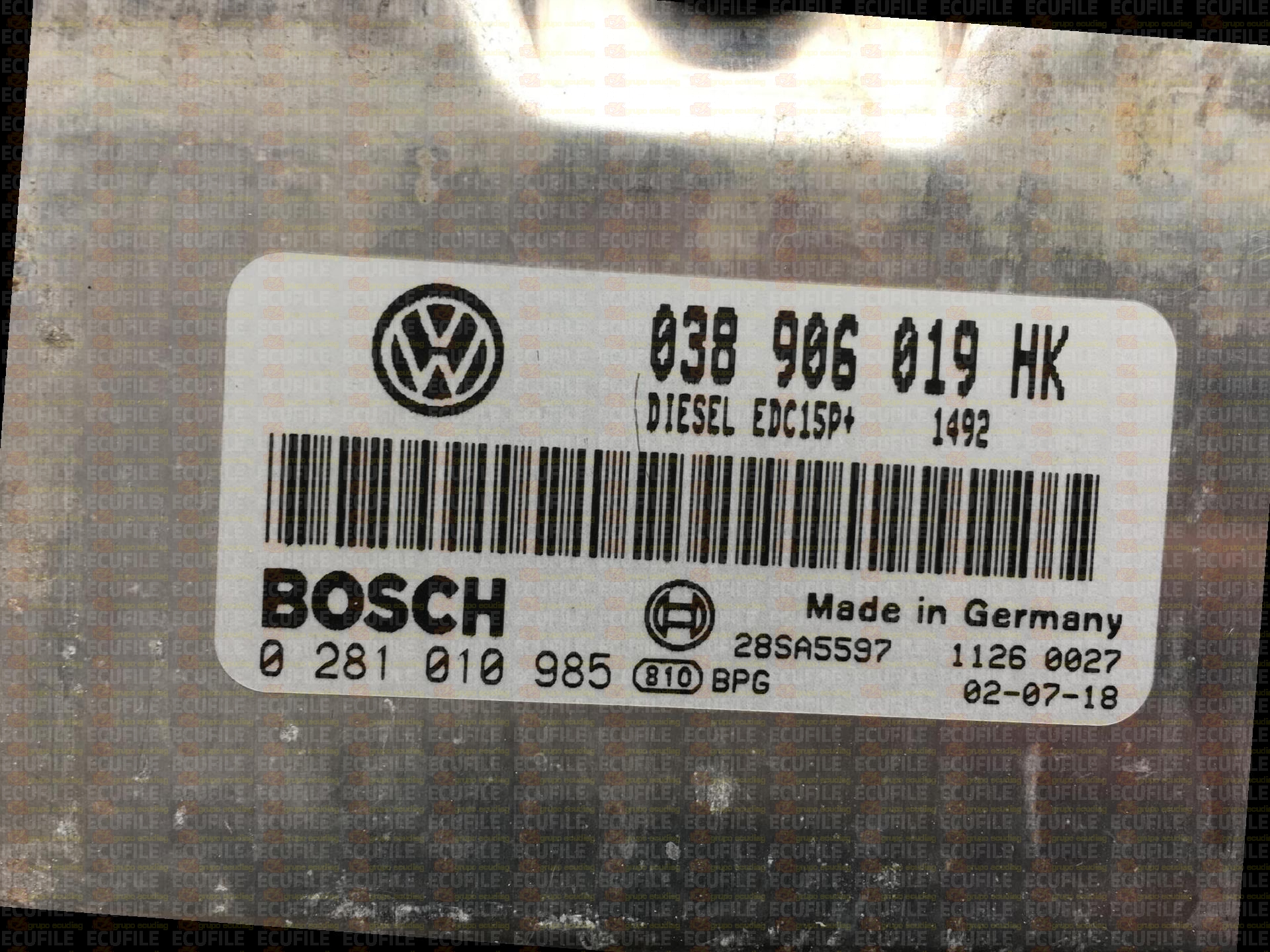 BOSCH EDC15P+22.3.2 0281010985 SEAT LEON I TOLEDO II 1.9 TDI FR 150HP 038906019HK 1037363170-1492