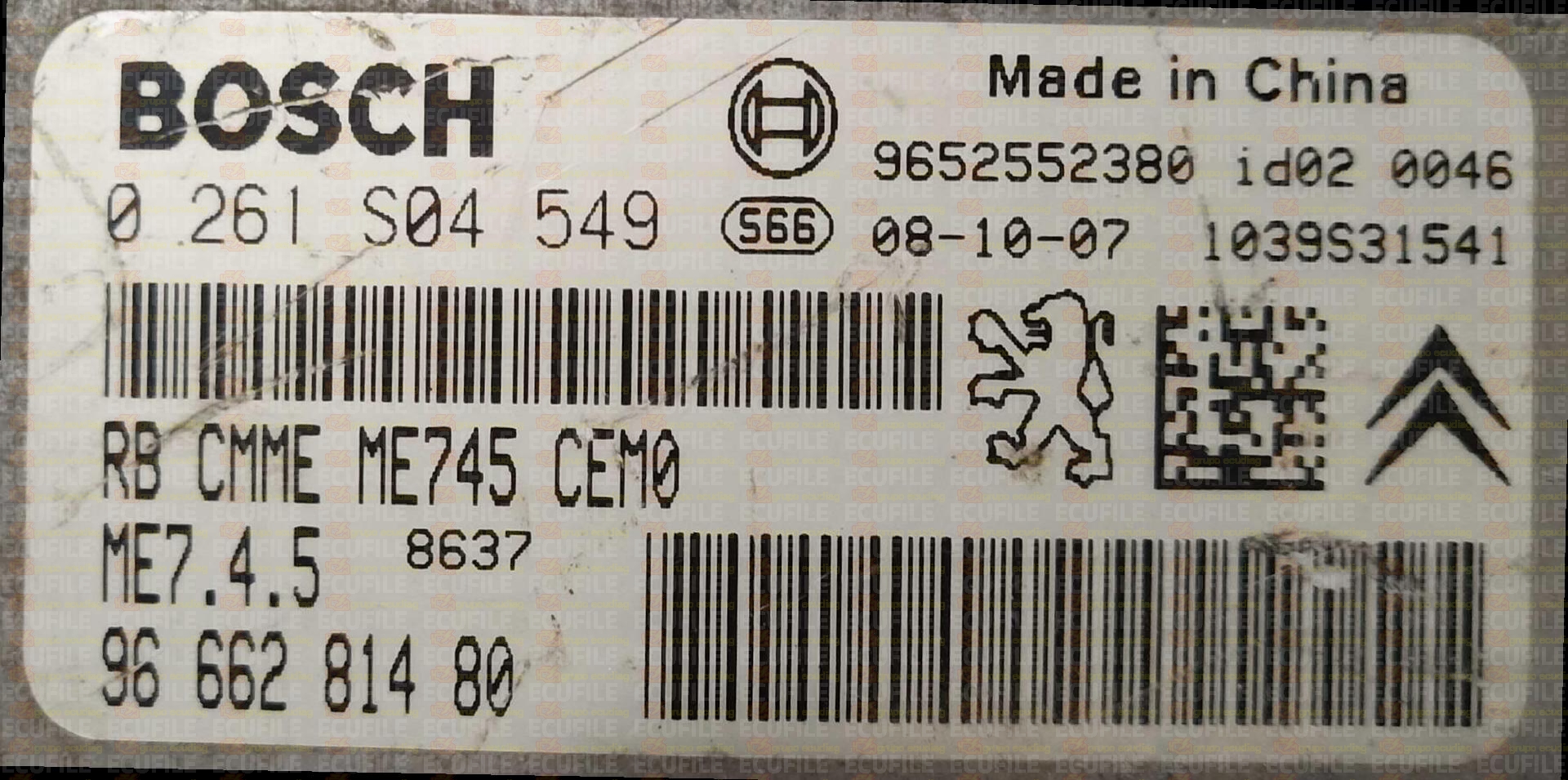 BOSCH ME7.4.5 0261S04549 PSA 9666281480 EEPROM 95320