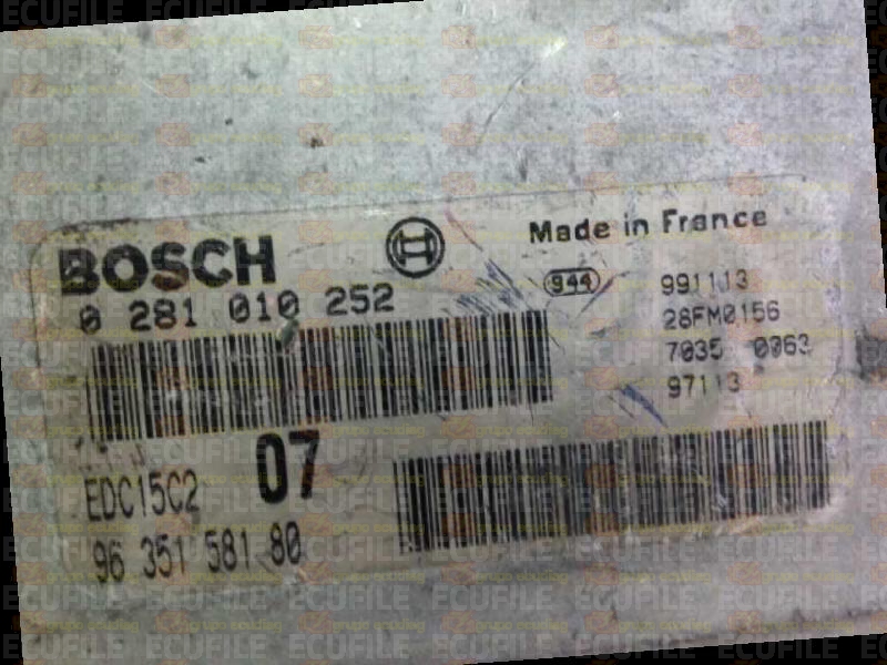 BOSCH EDC15C2-6.1 0281010252 CITROEN XANTIA PEUGEOT 406 2.0 HDI 90HP 9635158180 1037359170