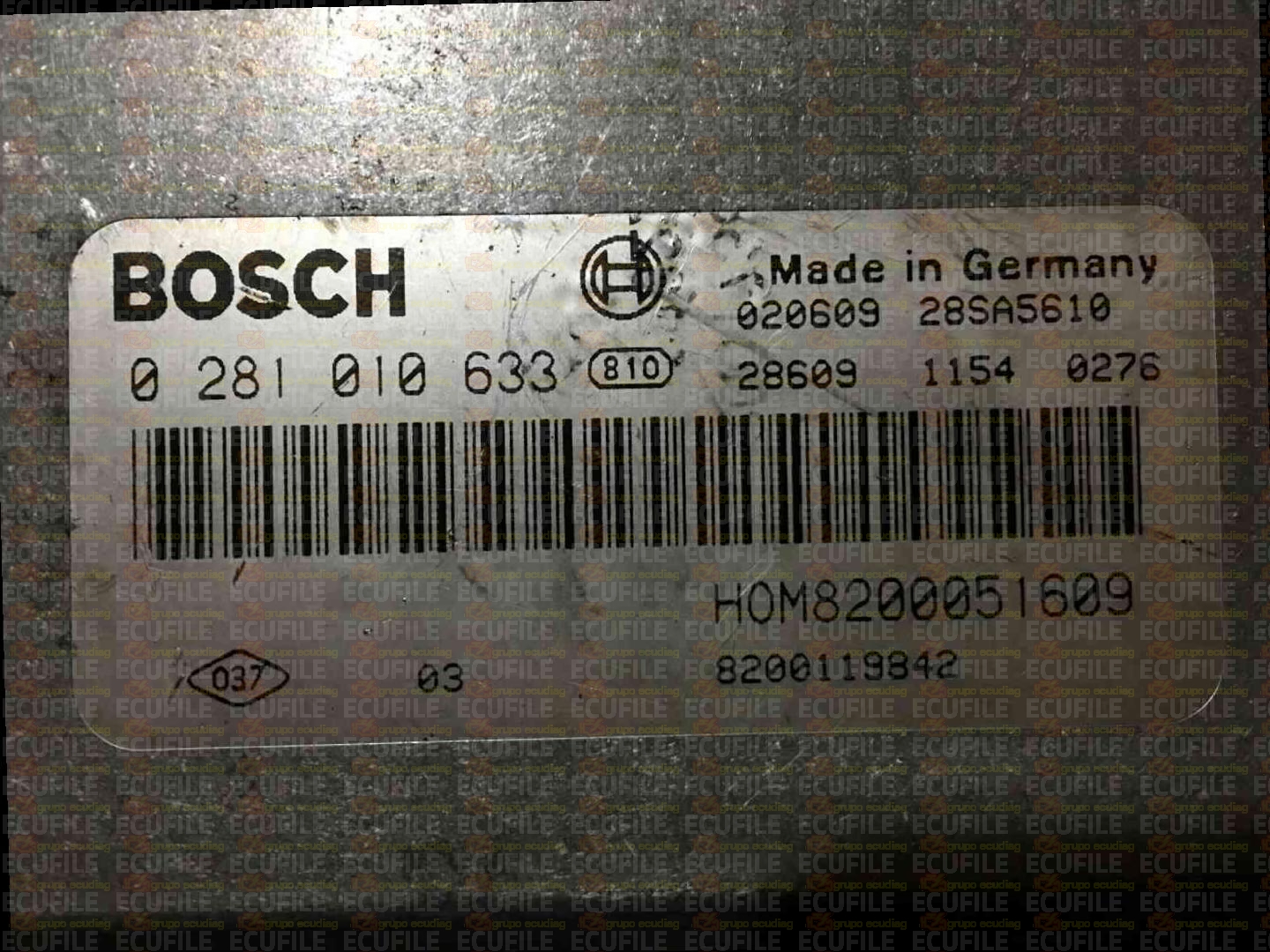 BOSCH EDC15C3-4.1 0281010633 OPEL VIVARO I 1.9 DCI 101HP HOM8200051609 8200119842 1037363190-8303