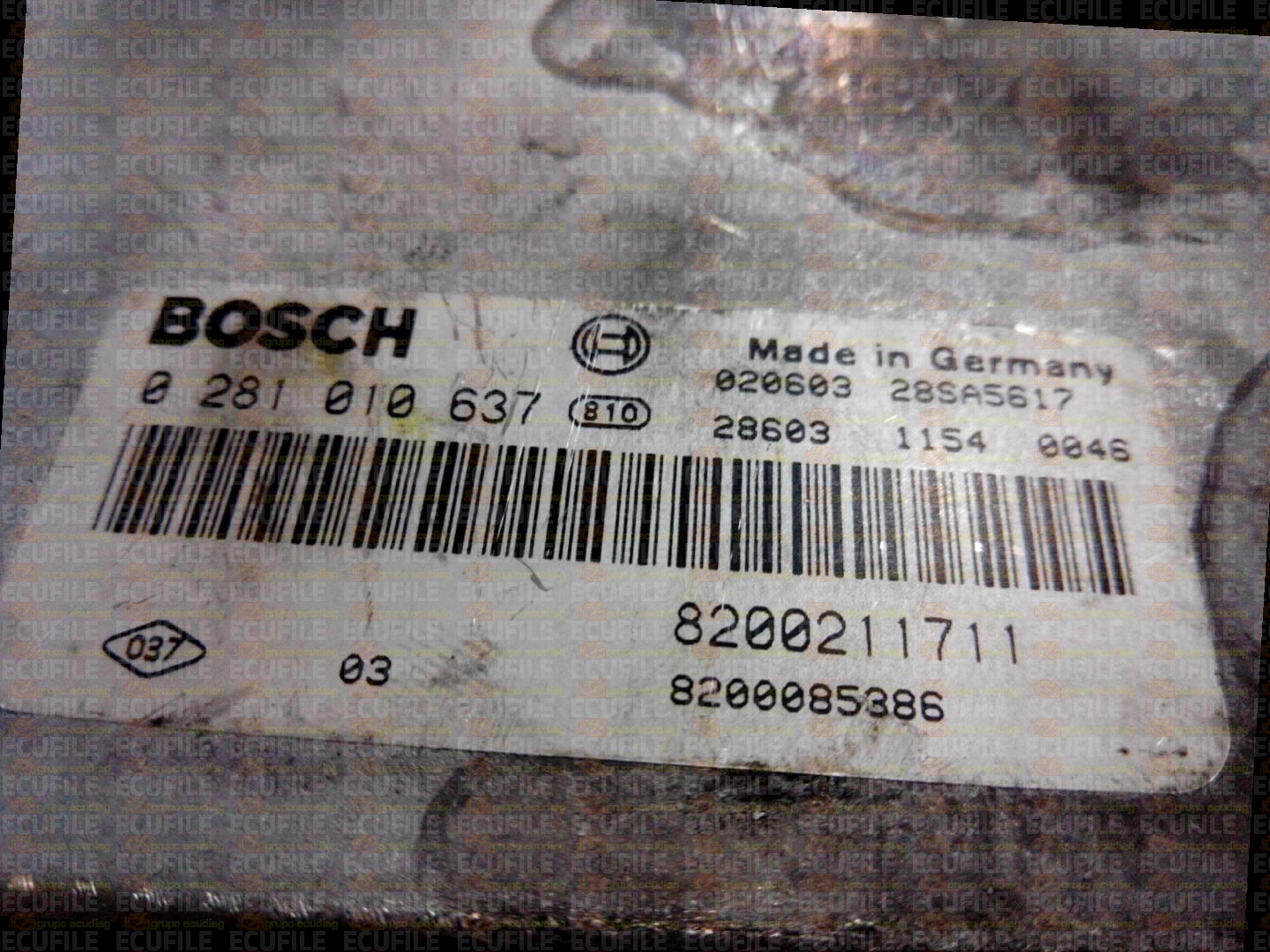 BOSCH EDC15C3-4.2 0281010637 RENAULT LAGUNA II 2.2 DCI 150HP 8200211711 8200085386 1037363705-7401
