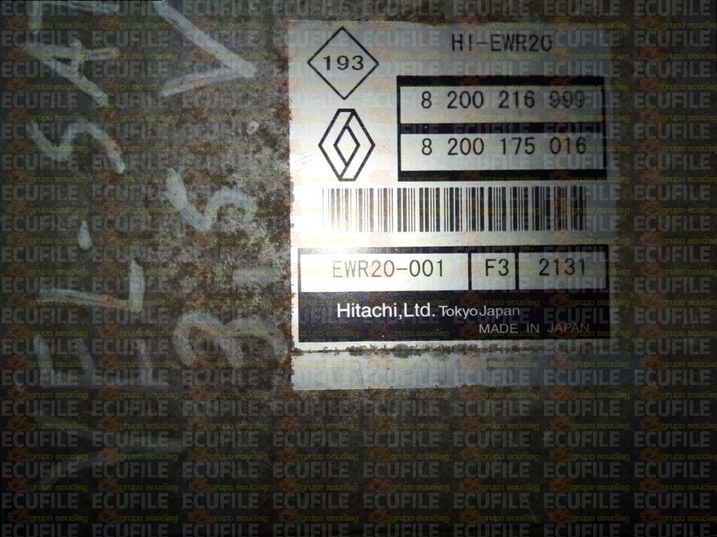 HITACHI HI-EWR20 EWR20-001 F3 2131 RENAULT VELSATIS I 3.5i V6 24V 240HP 8200175016 8200216999 EEPROM 93C66