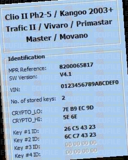 SAGEM UCH-BG 21668920-0A RENAULT CLIO II PHASE P8200065817--B V4.1