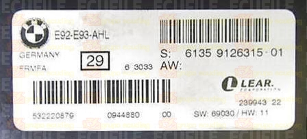 LEAR FRMFA 23994322 E92-E93-AHL BMW 61359126315-01 EEPROM 95320