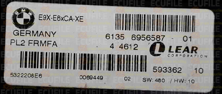 LEAR PL2 FRMFA 59336210 E9X-E8xCA-XE BMW 61356956587-01 EEPROM 95320