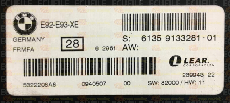 LEAR FRMFA 23994322 E92-E93-XE BMW 61359133281-01 EEPROM 95320