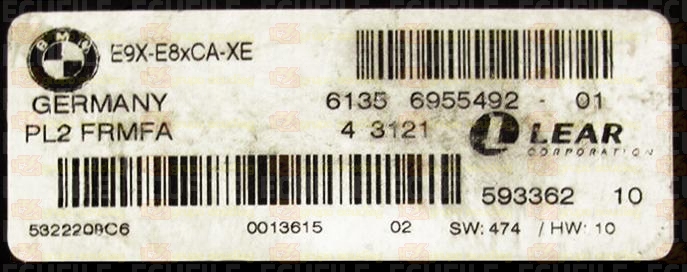 LEAR PL2 FRMFA 59336210 E9X-E8xCA-XE BMW 61356955492-01 EEPROM 95320