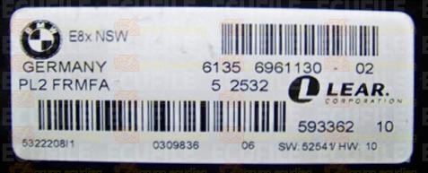 LEAR PL2 FRMFA 59336210 E8x NSW BMW 61356961130-02 EEPROM 95320