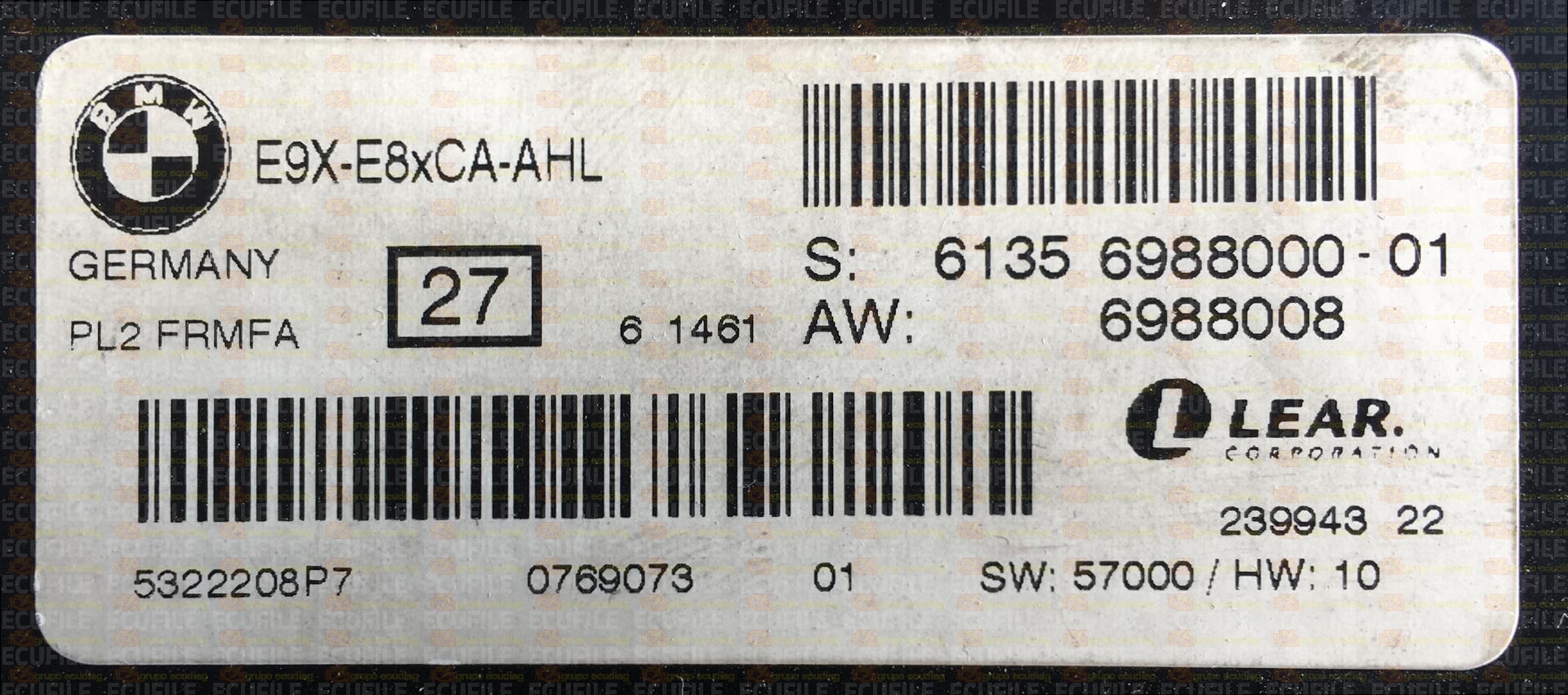 LEAR PL2 FRMFA 23994322 E9X-E8XCA-AHL BMW 61356988000-01 61356988008 EEPROM 95320