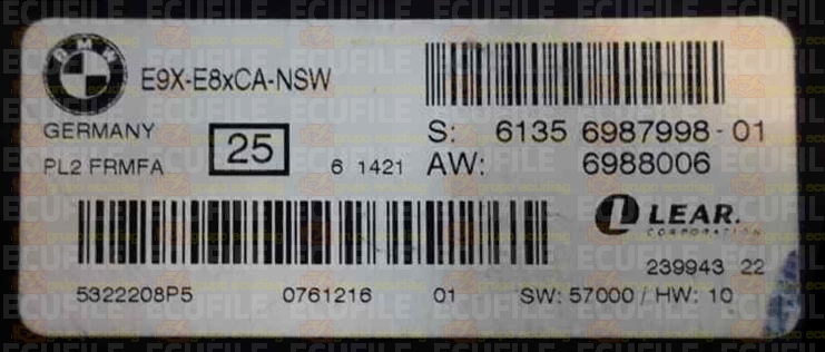 LEAR PL2 FRMFA 23994322 E9X-E8xCA-NSW BMW 61356987998-01 61356988006 EEPROM 95320