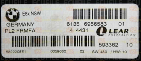 LEAR PL2 FRMFA 59336210 E8x NSW BMW 61356956583-01 EEPROM 95320