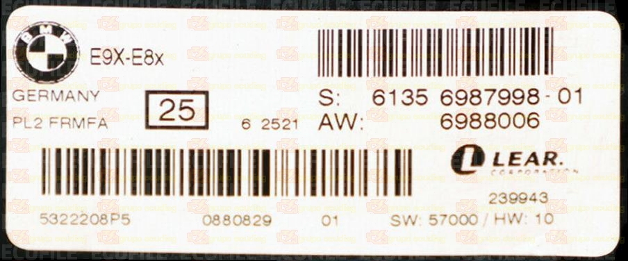 LEAR PL2 FRMFA 59336210 E9X-E8x BMW 61356987998-01 61356988006 EEPROM 95320