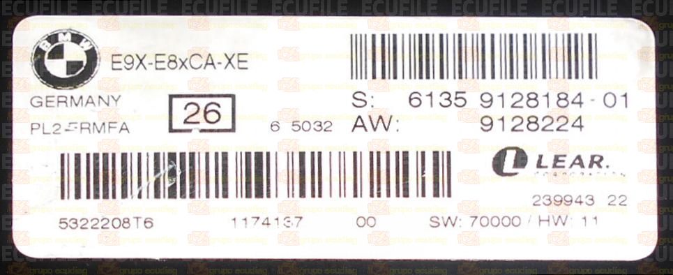 LEAR PL2 FRMFA 23994322 E9X-E8xCA-XE BMW 61359128184-01 61359128224 EEPROM 95320
