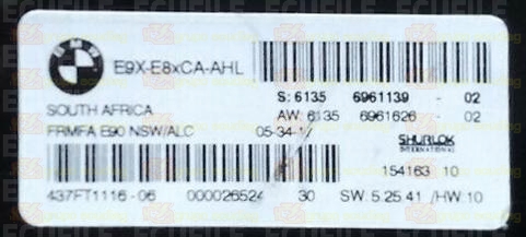 LEAR FRMFA E90 NSW-ALC 15416310 E9X-E8xCA-AHL BMW 61356961139-02 61356961626-02 EEPROM 95320