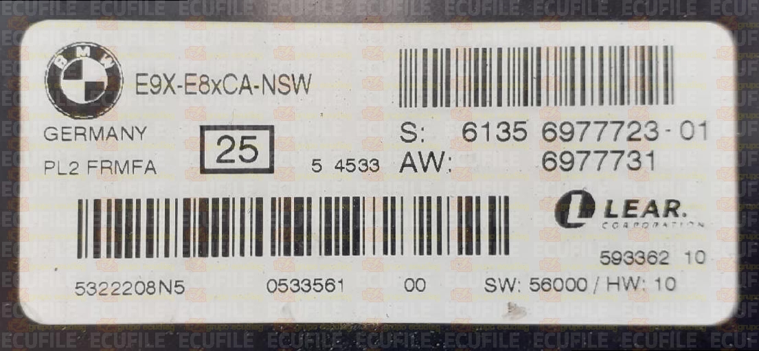 LEAR PL2 FRMFA 59336210 E9X-E8xCA-NSW BMW 61356977723-01 61356977731 EEPROM 95320