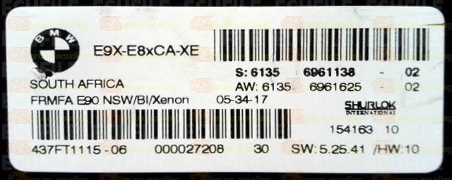 LEAR FRMFA E90 NSW-BI-XENON 15416310 E9X-E8xCA-XE BMW 61356961138-02 61356961625-02 EEPROM 95320
